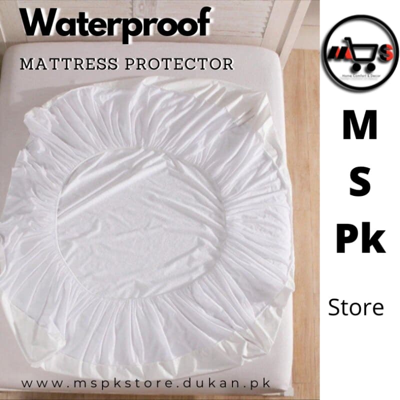 Waterproof mattress protector with waterproof pillow pair