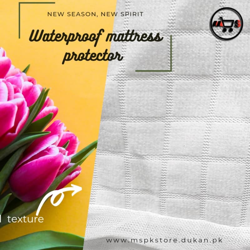 Waterproof mattress protector with waterproof pillow pair