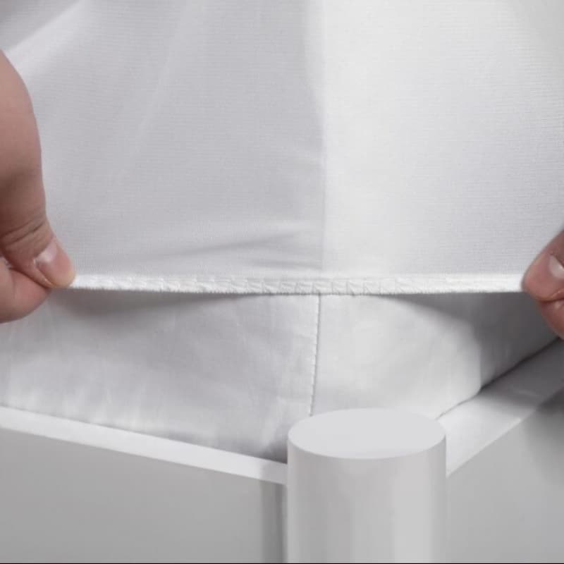 Waterproof mattress protector with waterproof pillow pair