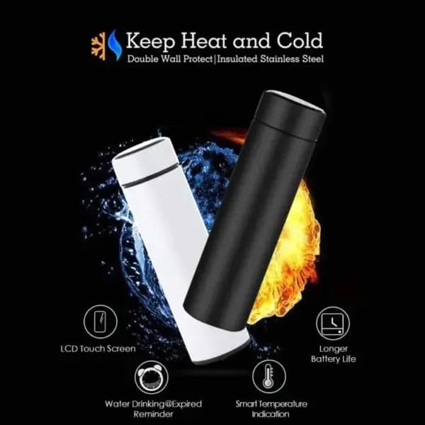 Temperature Display Indicator Insulated Stainless Steel Hot & Cold Flask Bottle, flask bottle,