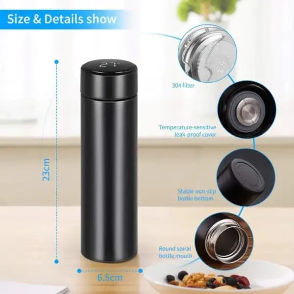 Temperature Display Indicator Insulated Stainless Steel Hot & Cold Flask Bottle, flask bottle,