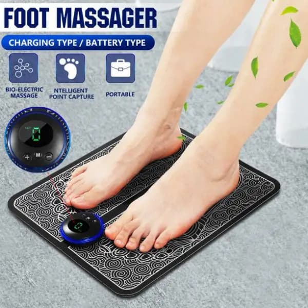 Ems Foot Massager, Mat Electric Usb Charging Smart Display Tens Acupuncture Feet Cushion Blood Circulation Pad Health Care Home