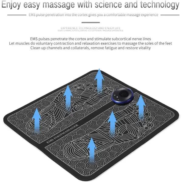Ems Foot Massager, Mat Electric Usb Charging Smart Display Tens Acupuncture Feet Cushion Blood Circulation Pad Health Care Home