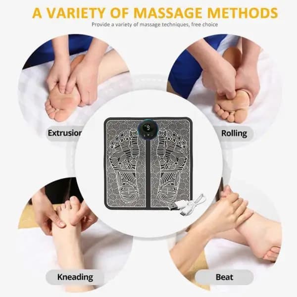 Ems Foot Massager, Mat Electric Usb Charging Smart Display Tens Acupuncture Feet Cushion Blood Circulation Pad Health Care Home