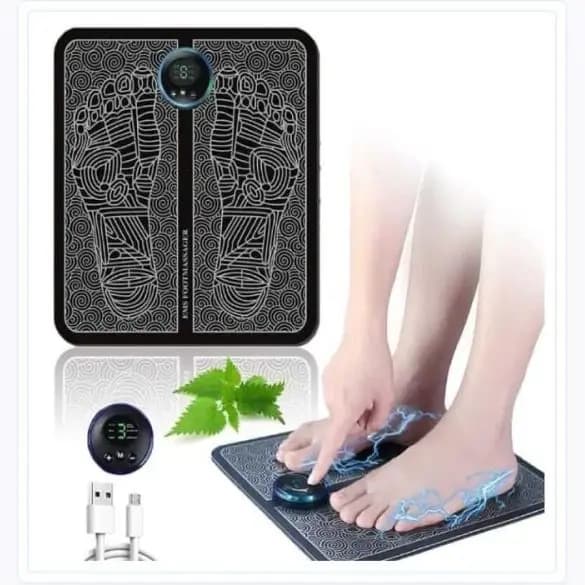 Ems Foot Massager, Mat Electric Usb Charging Smart Display Tens Acupuncture Feet Cushion Blood Circulation Pad Health Care Home